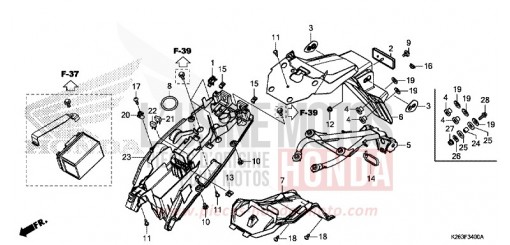 GARDE-BOUE ARRIERE MSX125F de 2015